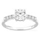 Anillo solitario acompañado de oro blanco 18K con diamantes creados 1,21 ct