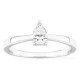 Anillo de plata de ley 925 rodiada con circonita talla pera