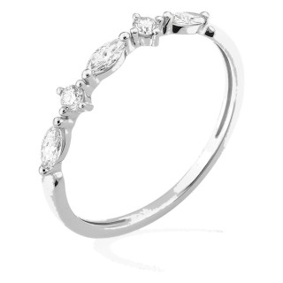 Anillo de oro blanco 9K con diamantes creados 0,26 ct en tallas variadas