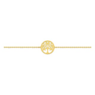 Pulsera árbol de la vida de oro amarillo 18K