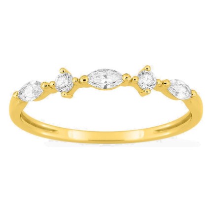 Anillo de oro amarillo 9K con diamantes creados 0,26 ct en tallas variadas