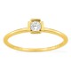 Anel solitário em ouro amarelo 18K com diamante criado 0,10 ct em cravação fantasia