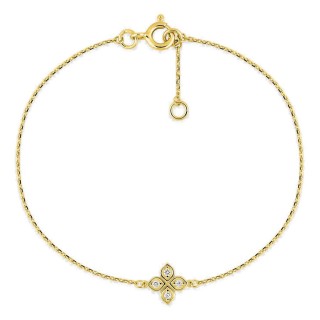 Pulsera de fantasía de oro amarillo 18K con diamantes 0,05 ct