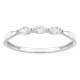 Anillo de oro blanco 9K con 3 diamantes creados de talla marquesa 0,19 ct
