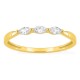 Anel em ouro amarelo 9K com 3 diamantes criados de lapidação marquise 0,19 ct