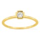 Anel solitário em ouro amarelo 18K com diamante criado 0,20 ct em cravação fantasia