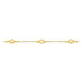 Pulsera de oro amarillo 18K con motivo de rombo repetido