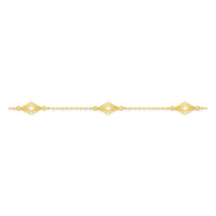 Pulsera de oro amarillo 18K con motivo de rombo repetido