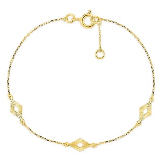 Pulsera de oro amarillo 18K con motivo de rombo repetido