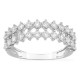 Anillo de oro blanco 9K con 24 diamantes creados 0,80 ct en dos hileras