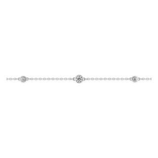Pulseira em prata de lei 925 ródiada com 5 zircónias