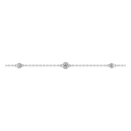 Pulsera de plata de ley 925 rodiada con 5 circonitas