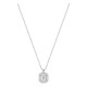 Colar em ouro branco 9K com pendente de 6x7 mm e diamantes criados 0,36 ct