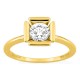 Anel solitário em ouro amarelo 18K com diamante criado 0,70 ct em cravação fantasia