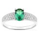 Anillo de plata de ley 925 rodiada con pavé y circonita verde