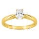 Anel solitário em ouro amarelo 18K com diamante criado oval 0,50 ct
