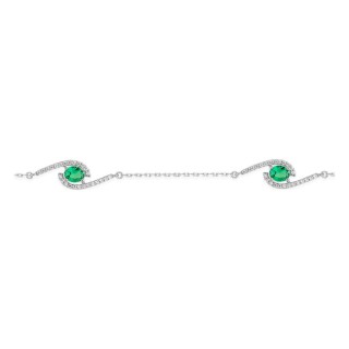 Pulsera de plata de ley 925 rodiada con circonitas verdes