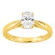 Anillo solitario de oro amarillo 18K con diamante creado ovalado 0,70 ct