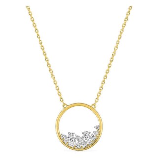 Colar banhado a ouro com zircónias em floco de neve e ródio