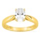 Anillo solitario de oro amarillo 18K con diamante creado ovalado 1,00 ct