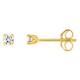 Brincos de pressão em ouro amarelo 18K com diamante 0,06 ct