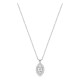 Colar em ouro branco 9K com pendente de 10x6 mm e diamantes criados 0,33 ct
