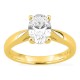 Anillo solitario de oro amarillo 18K con diamante creado ovalado 1,50 ct