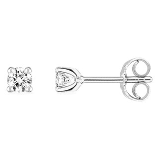 Brincos de pressão clássicos em ouro 18K com diamante GH-P 0,150 ct