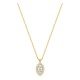 Colar em ouro amarelo 9K com pendente de 10x6 mm e diamantes criados 0,33 ct