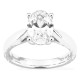 Anillo solitario de oro blanco 18K con diamante creado ovalado 2,00 ct
