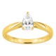 Anillo solitario de oro amarillo 18K con diamante creado talla pera 0,50 ct
