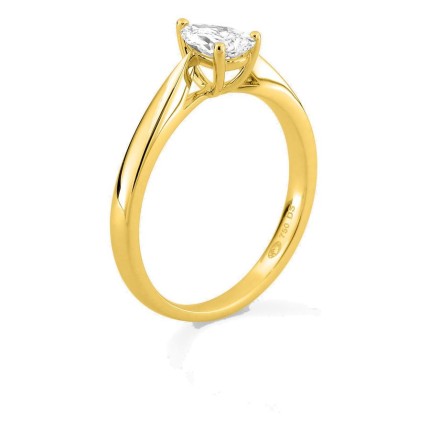 Anillo solitario de oro amarillo 18K con diamante creado talla pera 0,50 ct