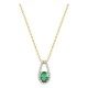 Colar banhado a ouro com zircónia verde