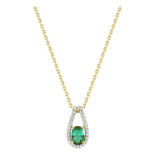 Colar banhado a ouro com zircónia verde