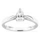 Anel solitário em ouro branco 18K com diamante criado lapidação pera 0,50 ct