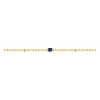 Pulseira banhada a ouro com zircónias azuis e brancas