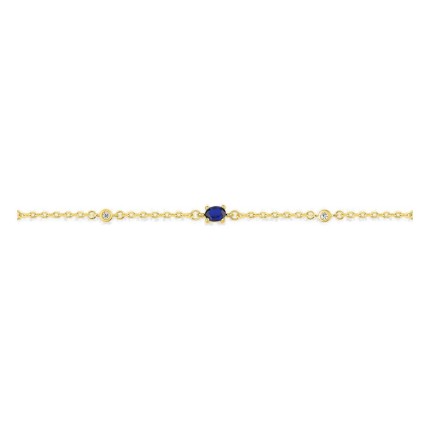 Pulseira banhada a ouro com zircónias azuis e brancas