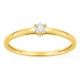 Anillo solitario de oro amarillo 9K con diamante creado talla trillón 0,09 ct