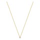 Colar solitário bicolor em ouro 18K com diamante 0,04 ct