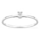 Anillo solitario de oro blanco 9K con diamante creado ovalado 0,06 ct
