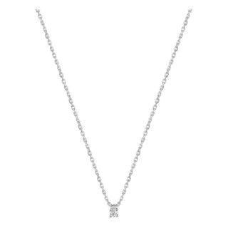 Colar em ouro branco 9K com diamante 0,04 ct