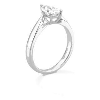 Anillo solitario de oro blanco 18K con diamante creado talla pera 1,00 ct