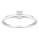 Anillo solitario de oro blanco 9K con diamante creado ovalado 0,16 ct