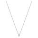 Collar solitario de oro blanco 18K con diamante 0,07 ct