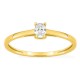 Anillo solitario de oro amarillo 9K con diamante creado ovalado 0,16 ct