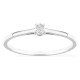 Anel solitário em ouro branco 9K com diamante criado de lapidação pera 0,05 ct