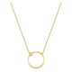 Colar em ouro amarelo 18K com diamante 0,01 ct e motivo circular