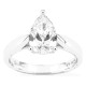 Anillo solitario de oro blanco 18K con diamante creado talla pera 2,00 ct