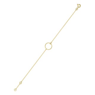 Pulseira redonda em ouro amarelo 18K com diamante 0,01 ct