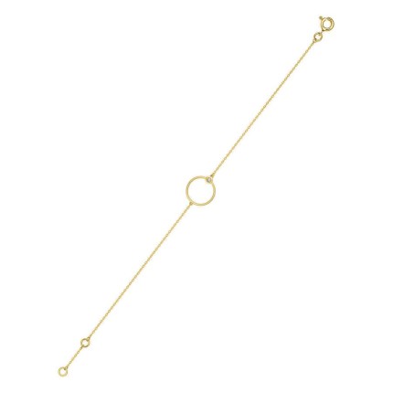Pulseira redonda em ouro amarelo 18K com diamante 0,01 ct
